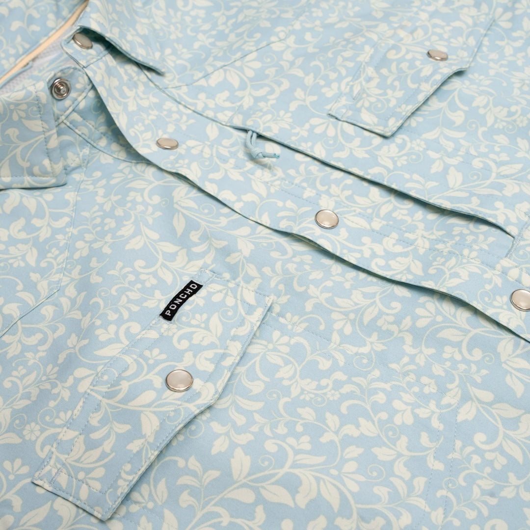 Poncho - The Pinos Altos - Blue Western Flower Print - Apparel - Fly Fish Food