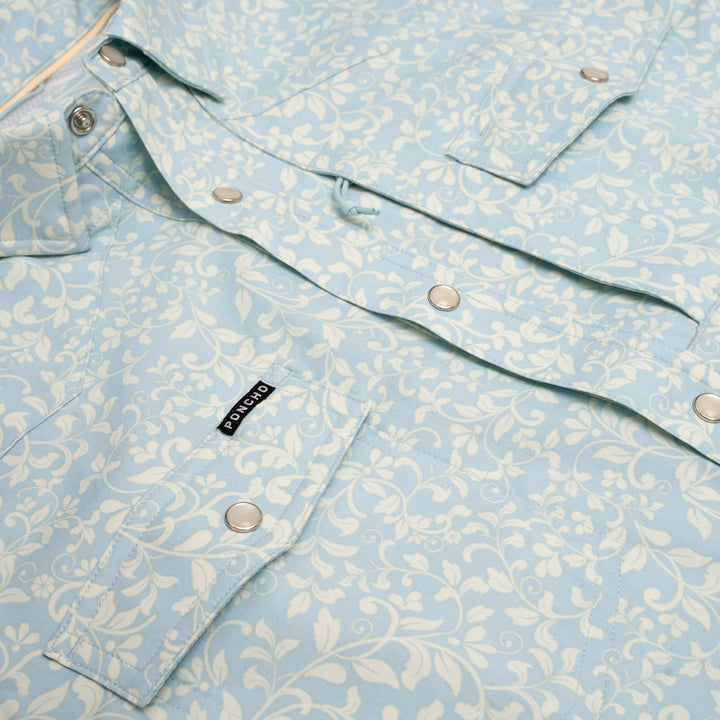 Poncho - The Pinos Altos - Blue Western Flower Print - Apparel - Fly Fish Food