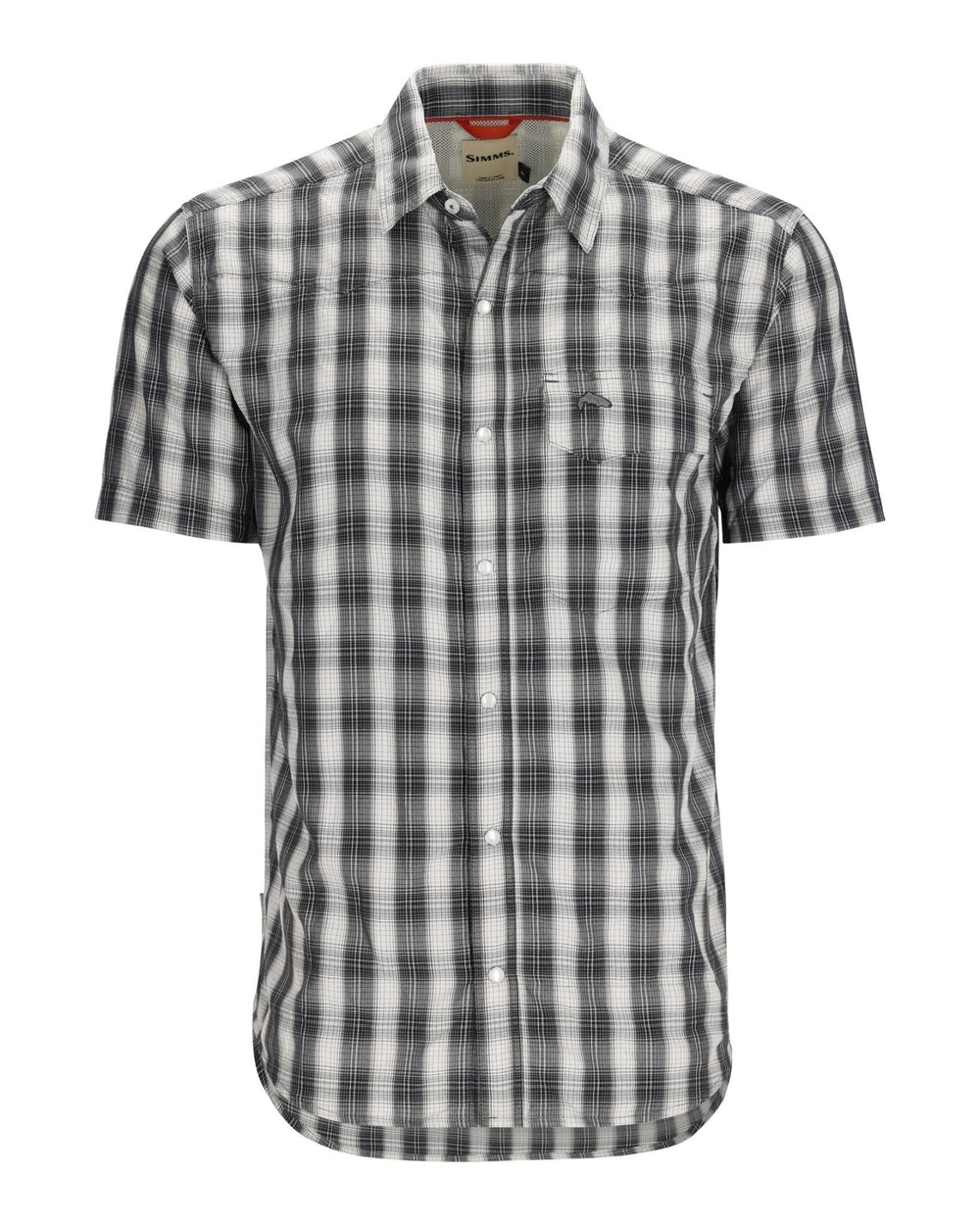 Simms - M's Big Sky Shirt - Short Sleeve - Black Plaid - Apparel - Fly Fish Food