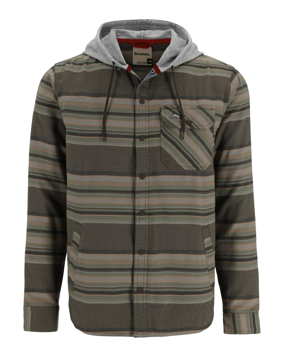 Simms - M's Santee Flannel - Hickory/Dolomite Blanket Stripe - Apparel - Fly Fish Food
