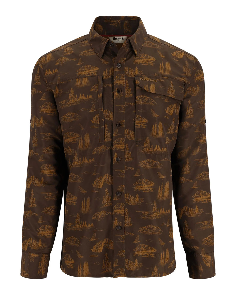 Simms - M's Guide Fishing Shirt - Hickory Mayfly Print - Apparel - Fly Fish Food