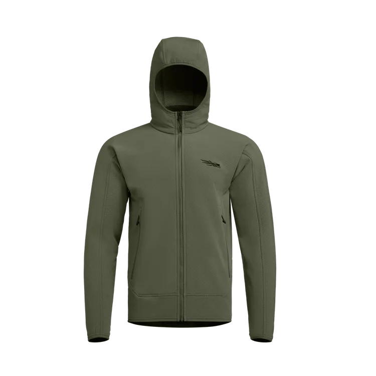 Sitka - Alpha Fleece Hooded Jacket - Olive Green - Apparel - Fly Fish Food