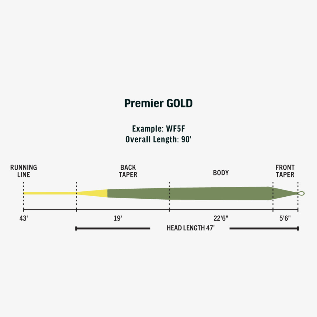 Rio Premier Gold - Moss/Gold - Slick Cast Fly Line - Fly Lines - Fly Fish Food