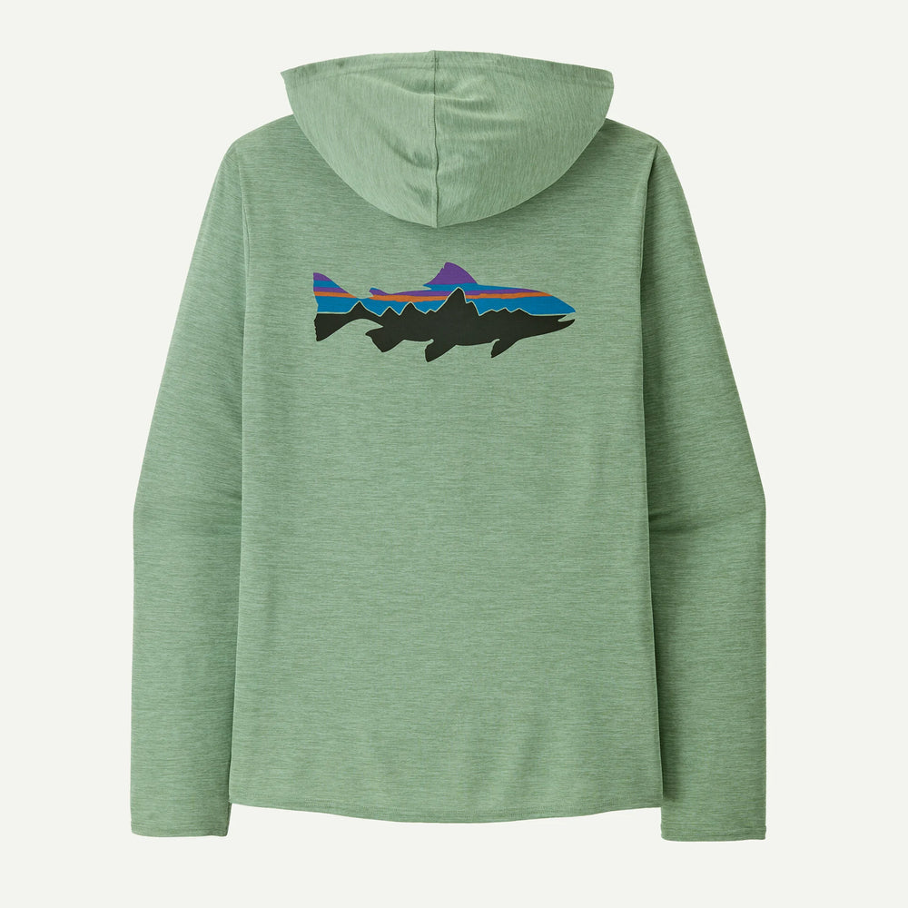 Patagonia M's Capilene Cool Daily Graphic Hoody - Fitz Roy Trout: Ellwood Green X - Dye - Apparel - Fly Fish Food