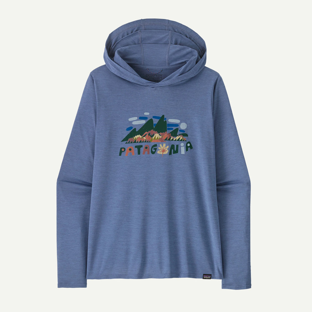Patagonia - W's Cap Cool Daily Graphic Hoody - Fitz Roy Foliage: Current Blue X - Dye - Apparel - Fly Fish Food