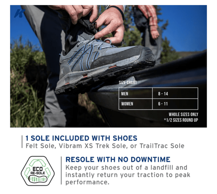 Korkers - All Axis Shoe - Vibram XS Trek Sole - Green - Boots &amp; Cleats - Fly Fish Food