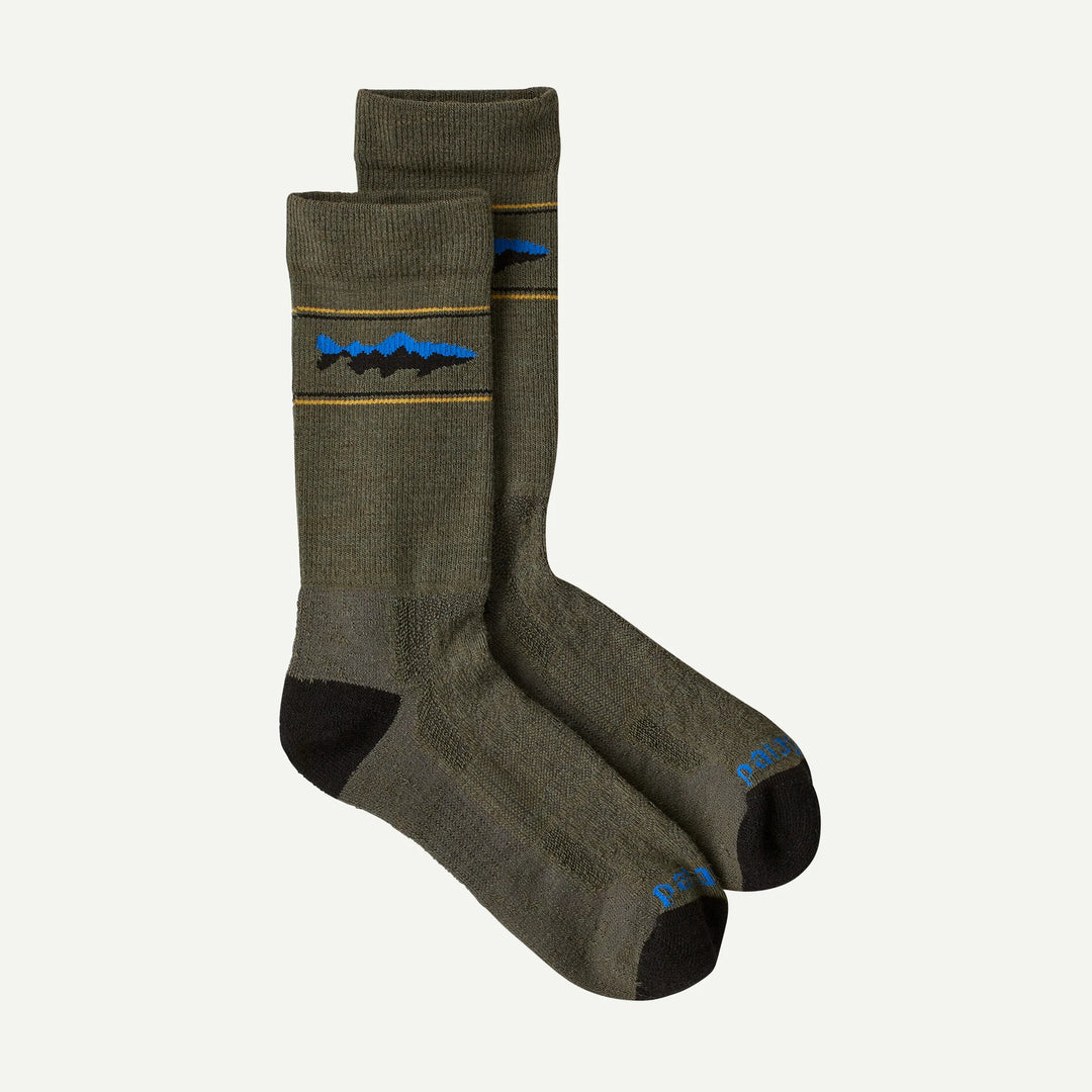 Patagonia - Merino Wool Blend Crew Socks - Mountain Trout: Basin Green - Apparel - Fly Fish Food
