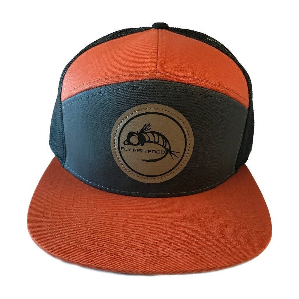Fly Fish Food Logo Hat 7 - Panel - Dark Orange/Charcoal/Black - Hats - Fly Fish Food