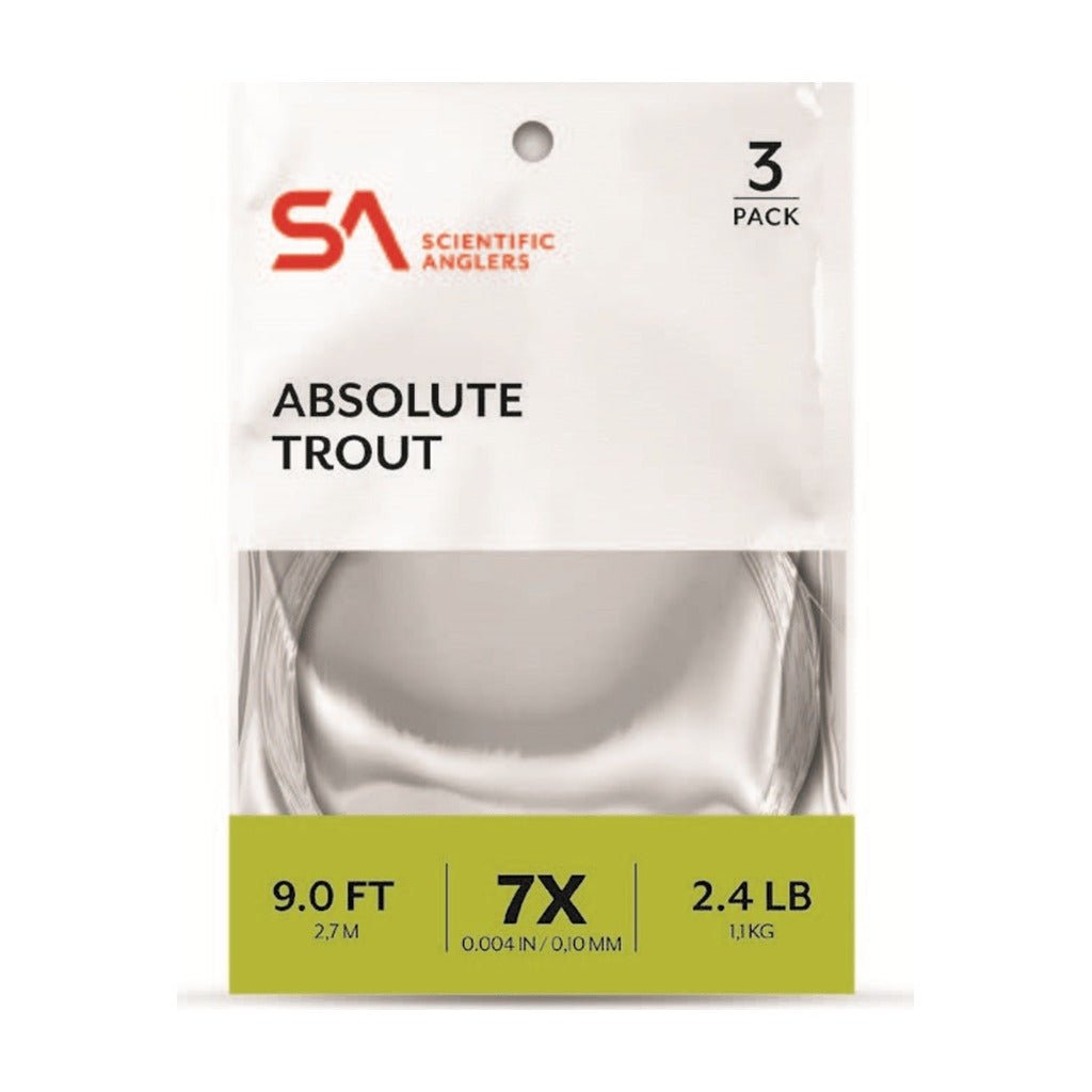 Scientific Anglers Absolute Trout Tapered Leader - 3 Pack - Tippet, Leader &amp; Accessories - Fly Fish Food