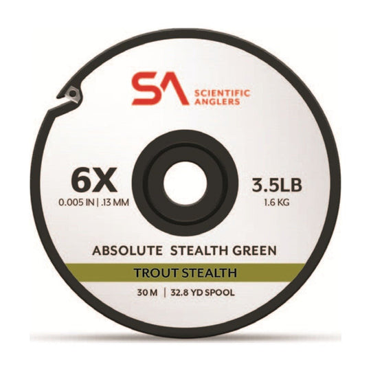 Scientific Anglers Absolute Stealth Green Trout Stealth Tippet - 30m - Tippet, Leader & Accessories - Fly Fish Food