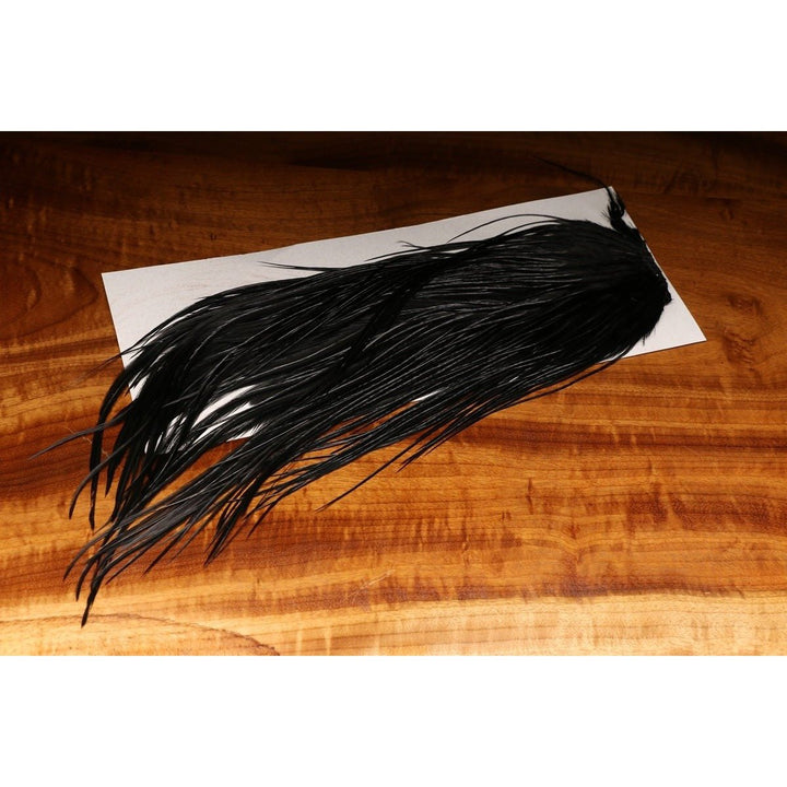 Dyed over White Saddle Patch - Black - Hackle - Fly Fish Food