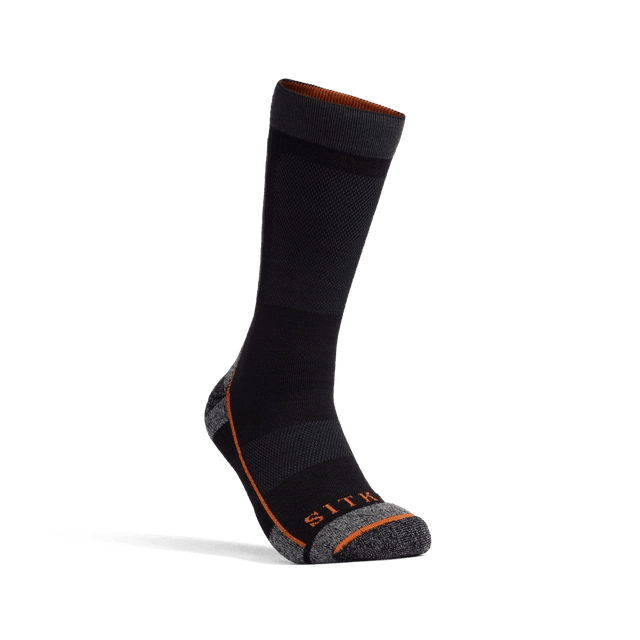Sitka Mid - Weight Crew Sock - Sitka Black - Apparel - Fly Fish Food