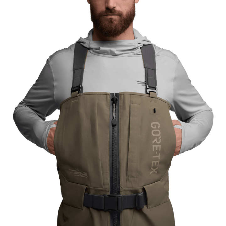 Sitka CrossCurrent Zip GTX Stockingfoot Wader - Bark Brown - Waders - Fly Fish Food
