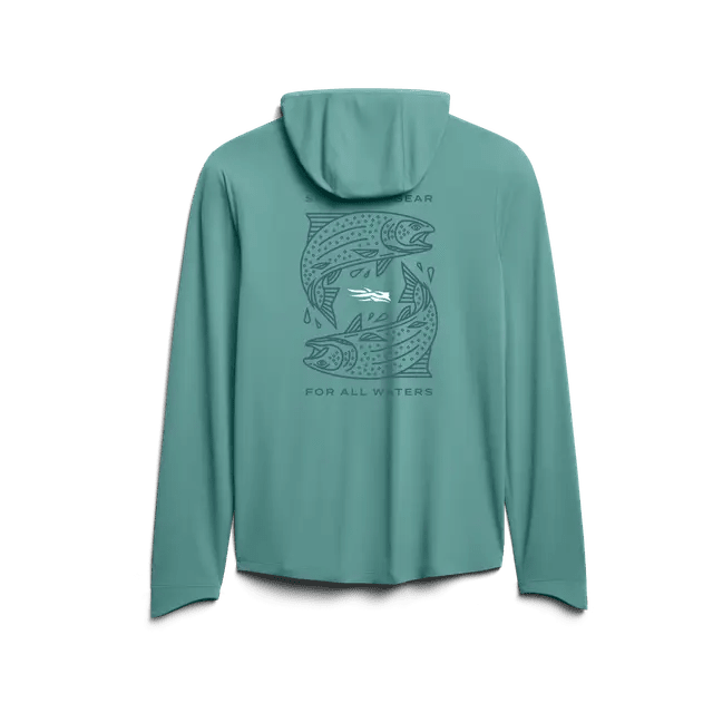 Sitka - Radiant Graphic Sun Hoodie - Aqua Trout - Apparel - Fly Fish Food