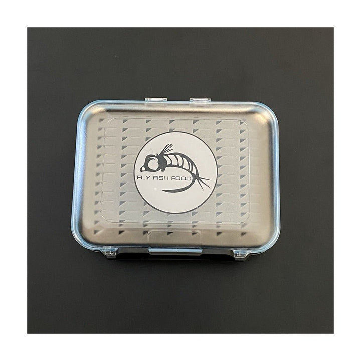 FLY FISH FOOD LOGO FLY BOX, CLEAR DOUBLE SIDED - MED, NYMPH FOAM - Fly Boxes - Fly Fish Food