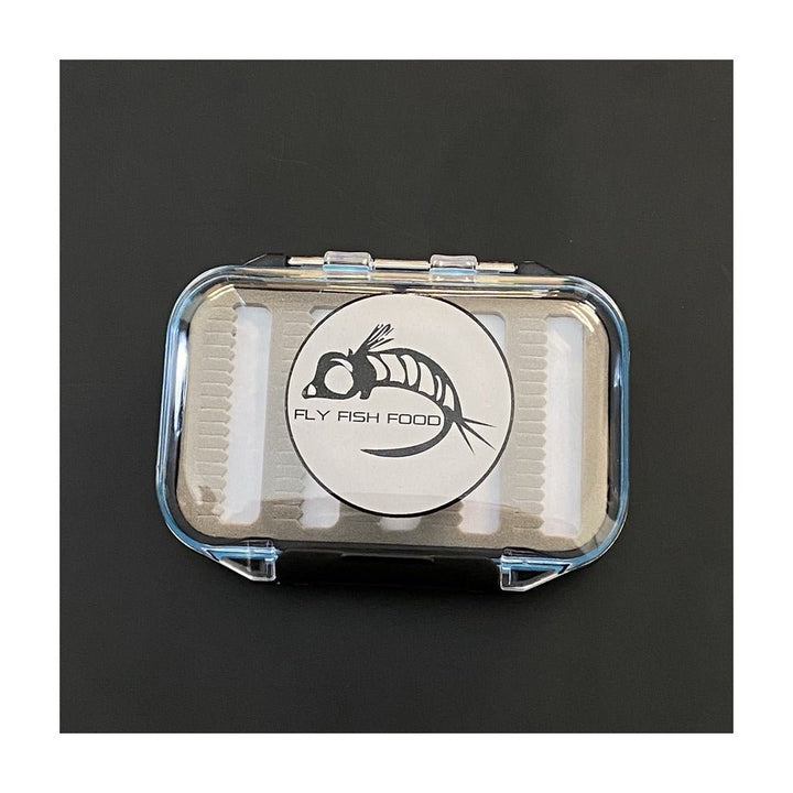 FLY FISH FOOD LOGO FLY BOX, CLEAR DOUBLE SIDED - SMALL, DRY AND NYMPH FOAM - Fly Boxes - Fly Fish Food