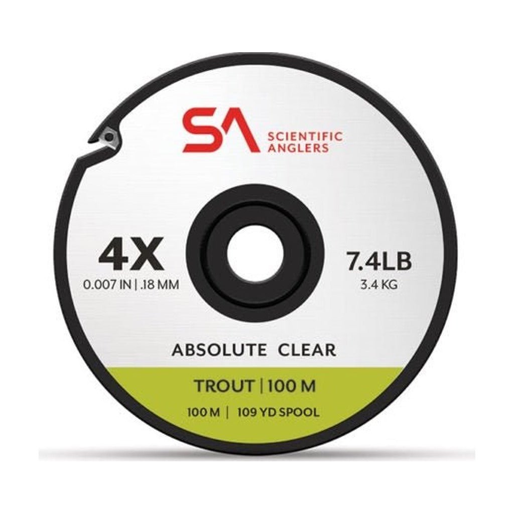 Scientific Anglers Absolute Clear Trout Tippet - 100m - Tippet, Leader & Accessories - Fly Fish Food