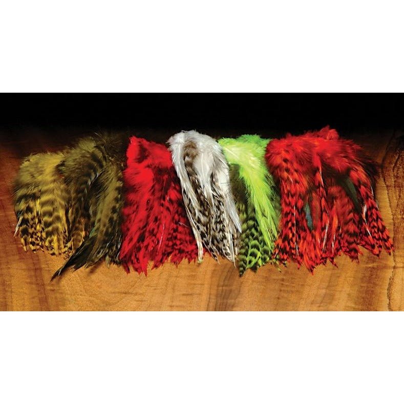 Hareline Strung 4 - 6" Grizzly Variant Saddle Hackle - Feathers & Marabou - Fly Fish Food