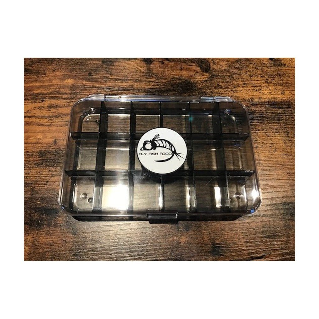 Fly Fish Food Logo Fly Box, Ultra Clear 18 Compartments - Large - Fly Boxes - Fly Fish Food
