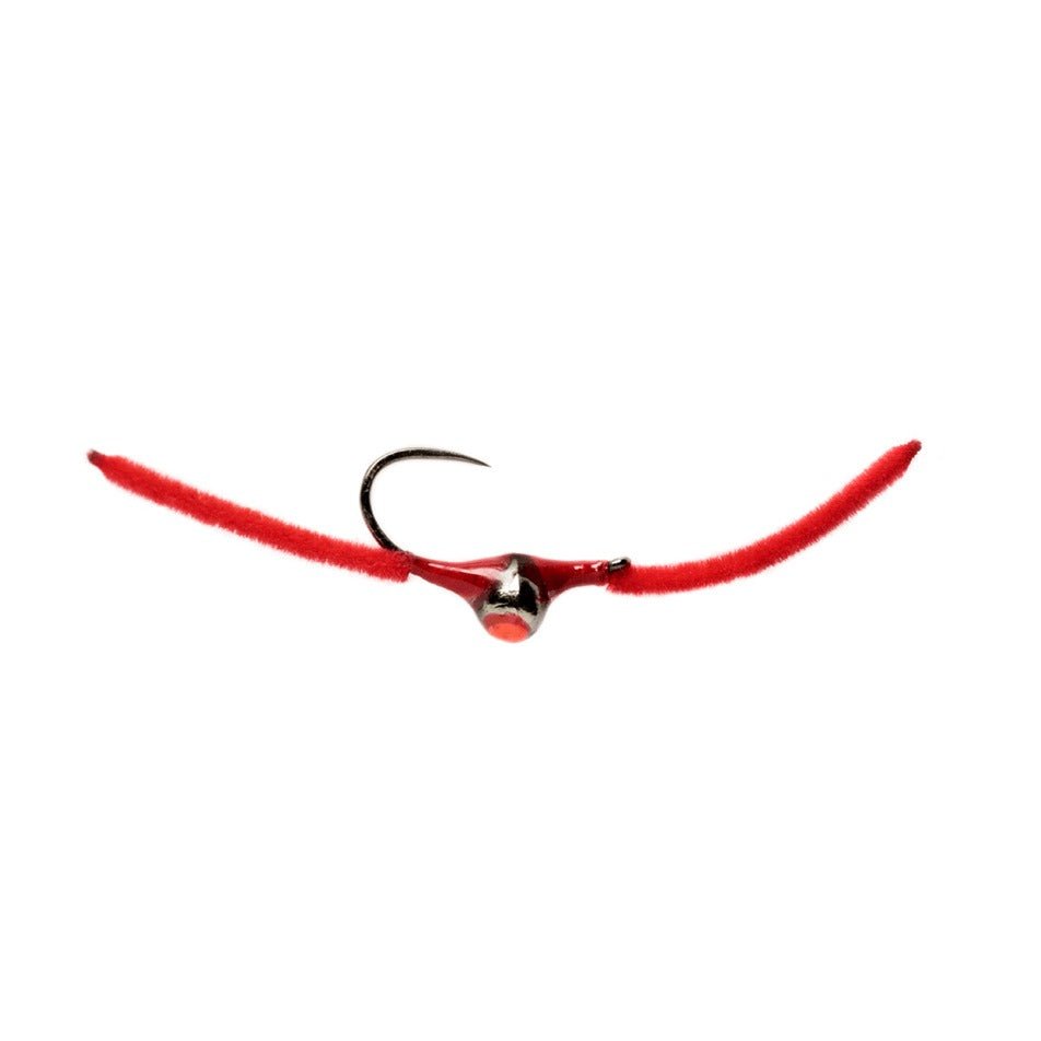 Croston's Chenille Worm Red Barbless - Flies - Fly Fish Food