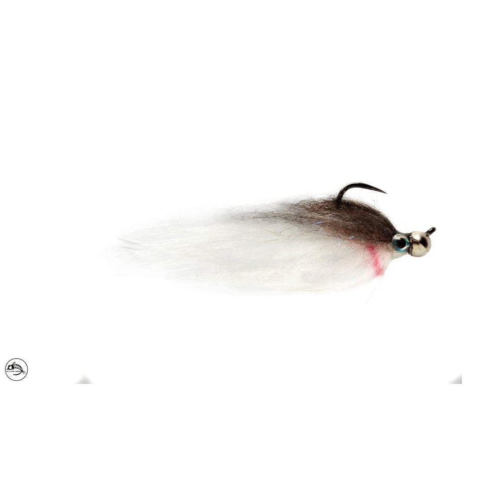 Jiggy Fat Minnow Brown & White Barbless - Flies - Fly Fish Food