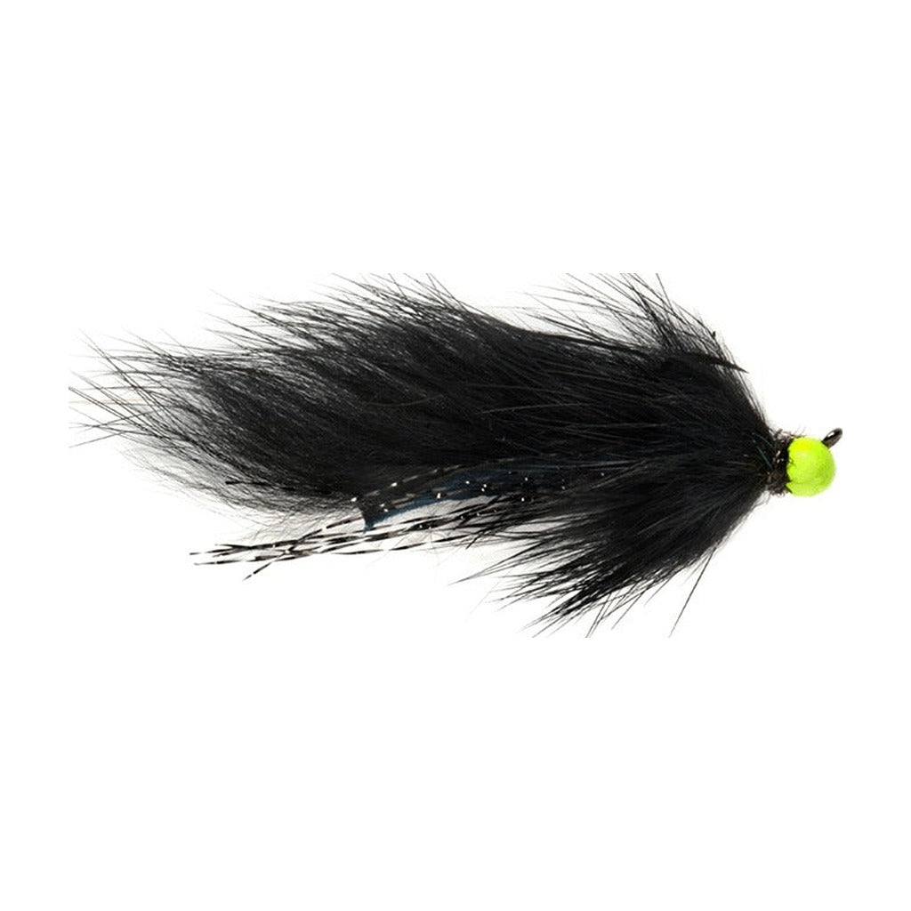 Tactical Hot Head Jig Zonker Black Barbless - Flies - Fly Fish Food