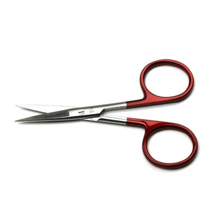 Smhaen Tungsten Carbide 4.5" Red Regular Straight Scissors - Tying Tools - Fly Fish Food