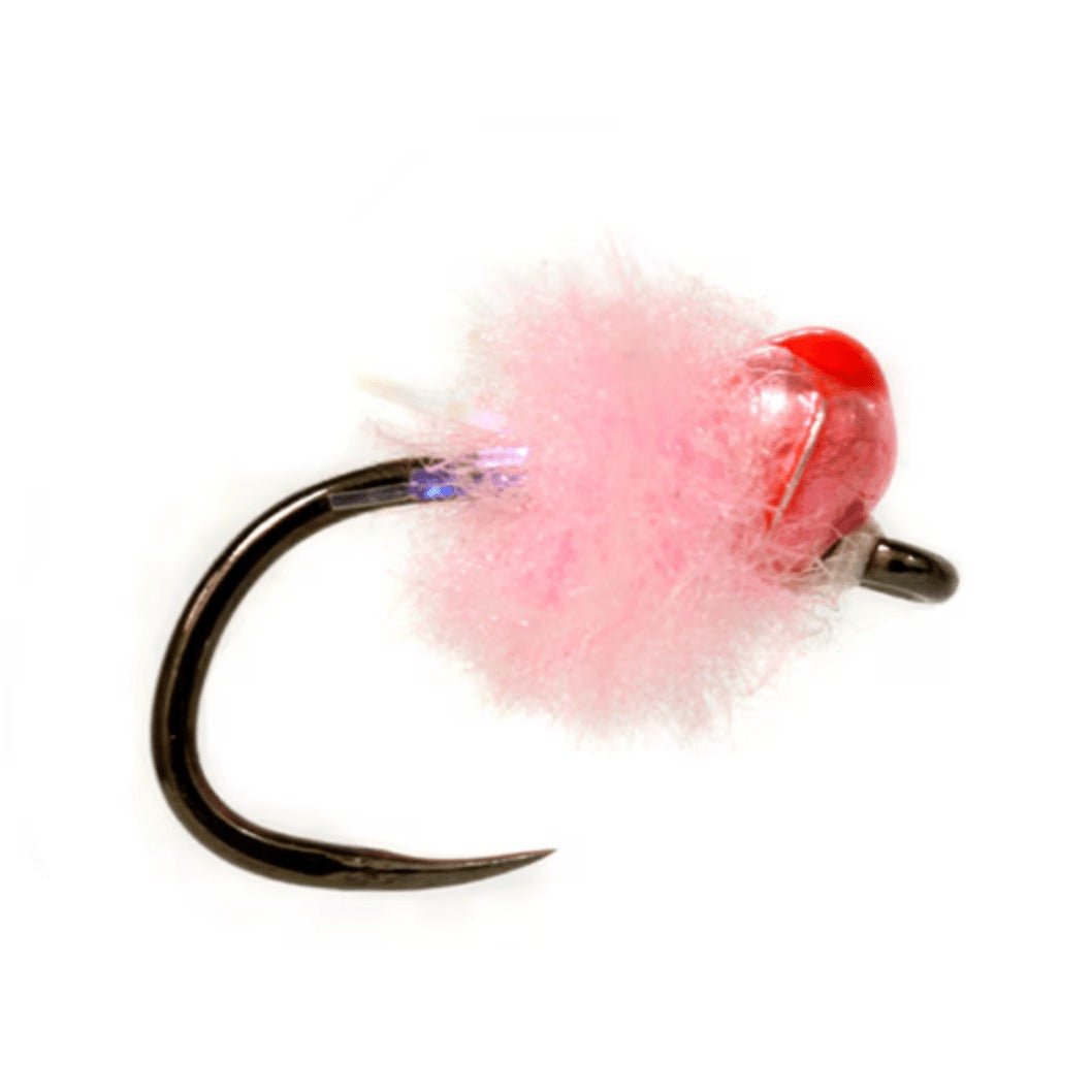 Crostons Tungsten Mini Egg - Baby Pink Barbless (Red Dot) - Flies - Fly Fish Food