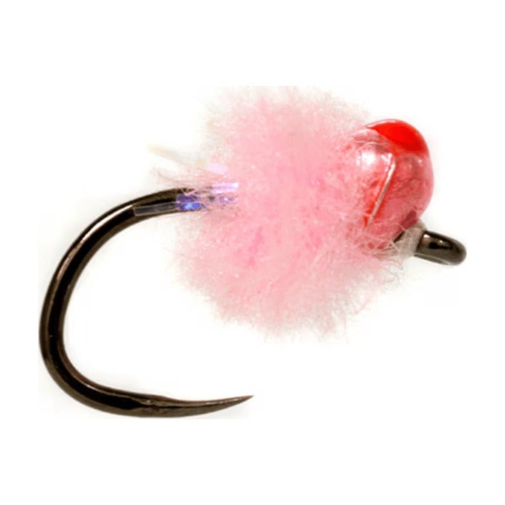 Crostons Tungsten Mini Egg - Baby Pink Barbless (Red Dot) - Flies - Fly Fish Food
