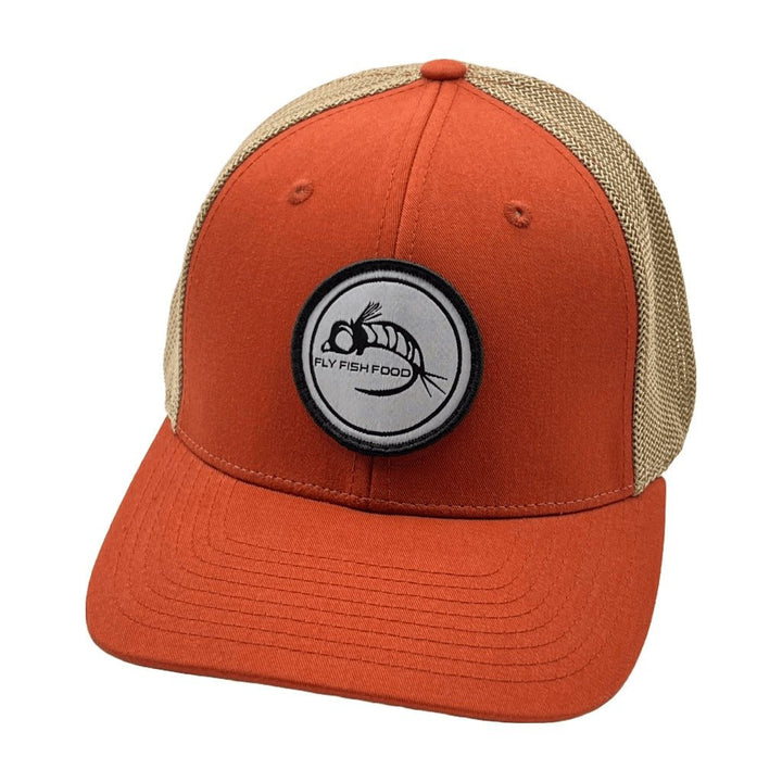 Fly Fish Food Black Logo Hat - Orange Khaki - Hats - Fly Fish Food
