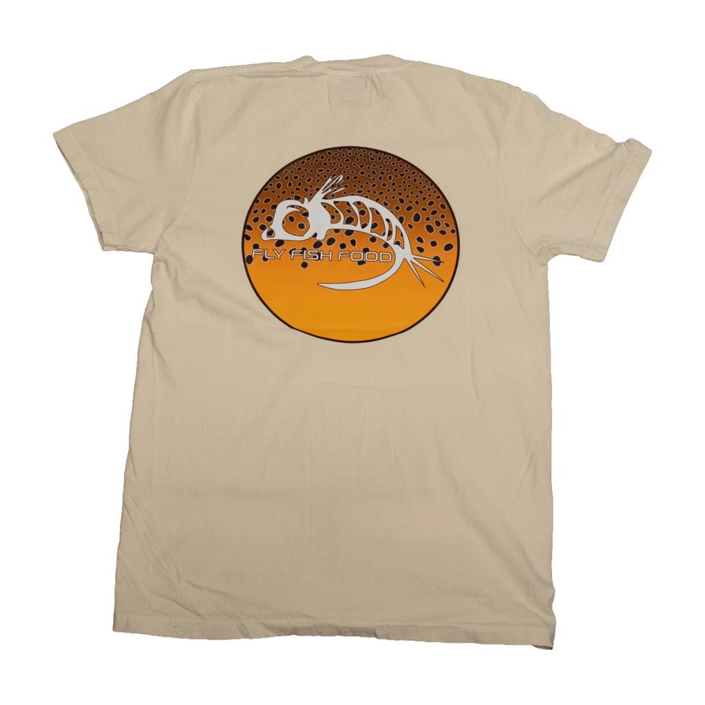 Fly Fish Food Brown Trout Logo Tee - Cream - Apparel - Fly Fish Food
