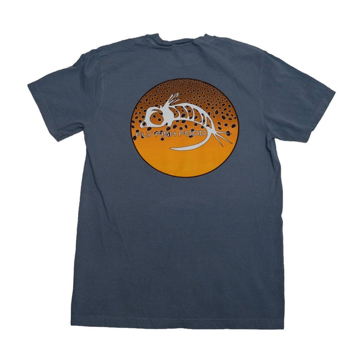 Fly Fish Food Brown Trout Logo Tee - Blue - Apparel - Fly Fish Food