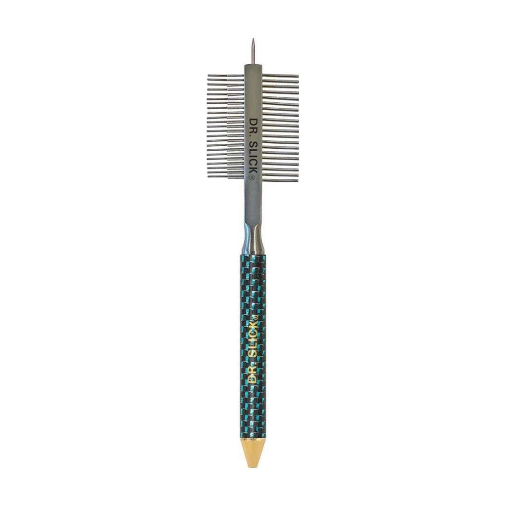 Dr. Slick - Carbon Fiber Handle Jumbo - Dubbing Comb w/ Material Pick & Half Hitch Tool - Tying Tools - Fly Fish Food