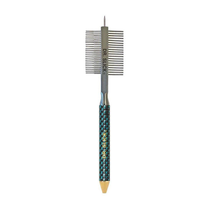 Dr. Slick - Carbon Fiber Handle Jumbo - Dubbing Comb w/ Material Pick &amp; Half Hitch Tool - Tying Tools - Fly Fish Food
