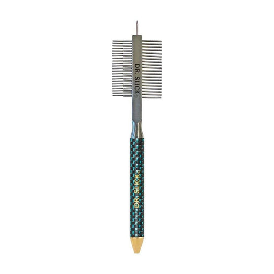 Dr. Slick - Carbon Fiber Handle Jumbo - Dubbing Comb w/ Material Pick & Half Hitch Tool - Tying Tools - Fly Fish Food