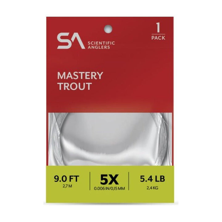 Scientific Anglers Mastery Trout Leader - 1 Pack - Tippet, Leader &amp; Accessories - Fly Fish Food