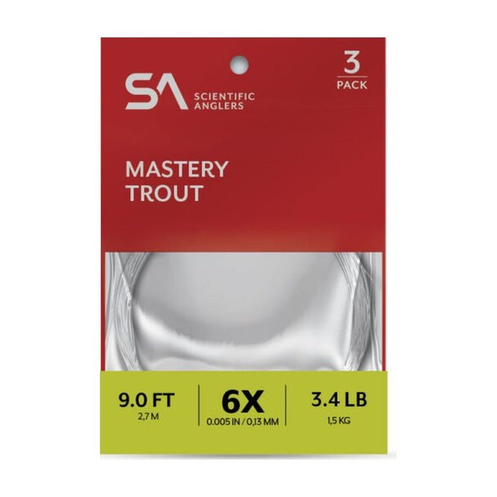 Scientific Anglers Mastery Trout Leader - 3 Pack - Tippet, Leader &amp; Accessories - Fly Fish Food
