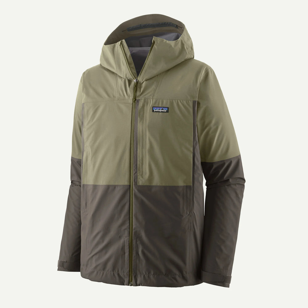 Patagonia - M's Boulder Fork Rain Jacket - Forge Grey w/River Rock Green - Apparel - Fly Fish Food