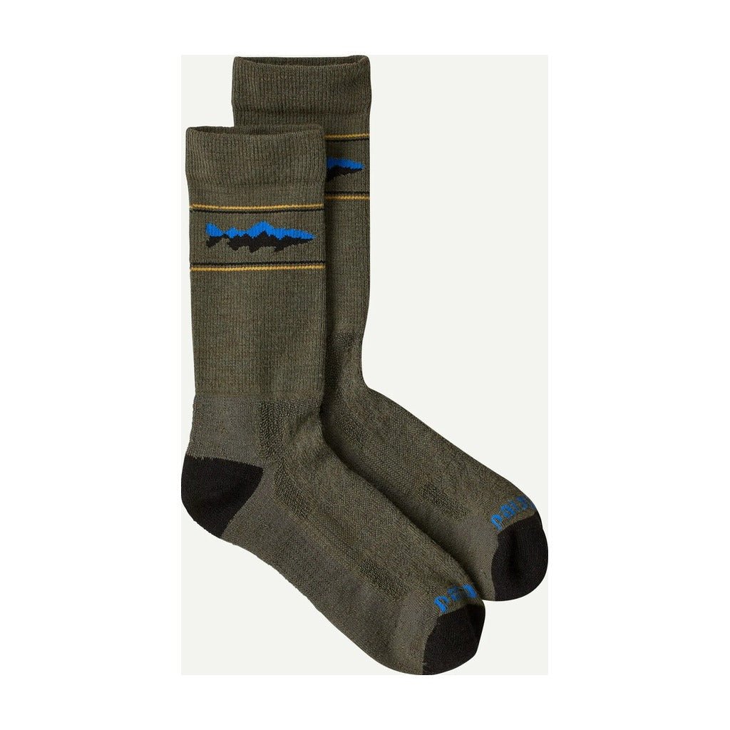 Patagonia - Merino Wool Blend Crew Socks - Mountain Trout: Basin Green - Apparel - Fly Fish Food