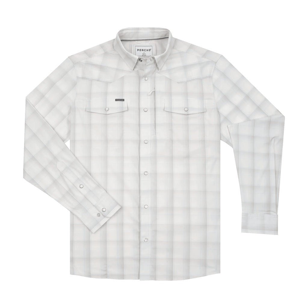 Poncho - The Kalispell - Grey Blue and Cream Plaid - Apparel - Fly Fish Food