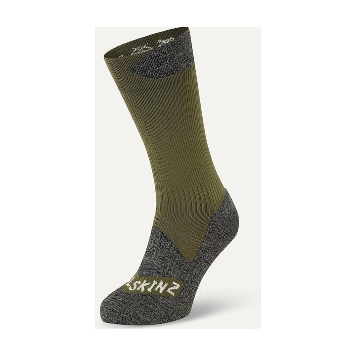 Sealskinz - Raynham Waterproof All Weather Mid - Length Sock - Olive - Apparel - Fly Fish Food