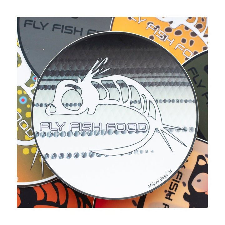 Fly Fish Food Sticker - Striped Bass (5") - Stickers - Fly Fish Food