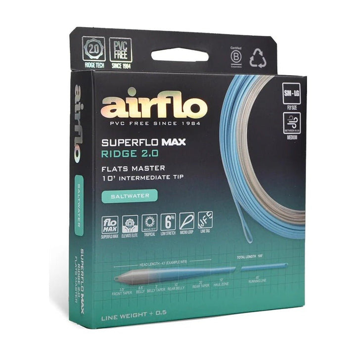 Airflo Superflo Max Ridge 2.0 - Flats Master - Intermediate Tip - Fly Lines - Fly Fish Food
