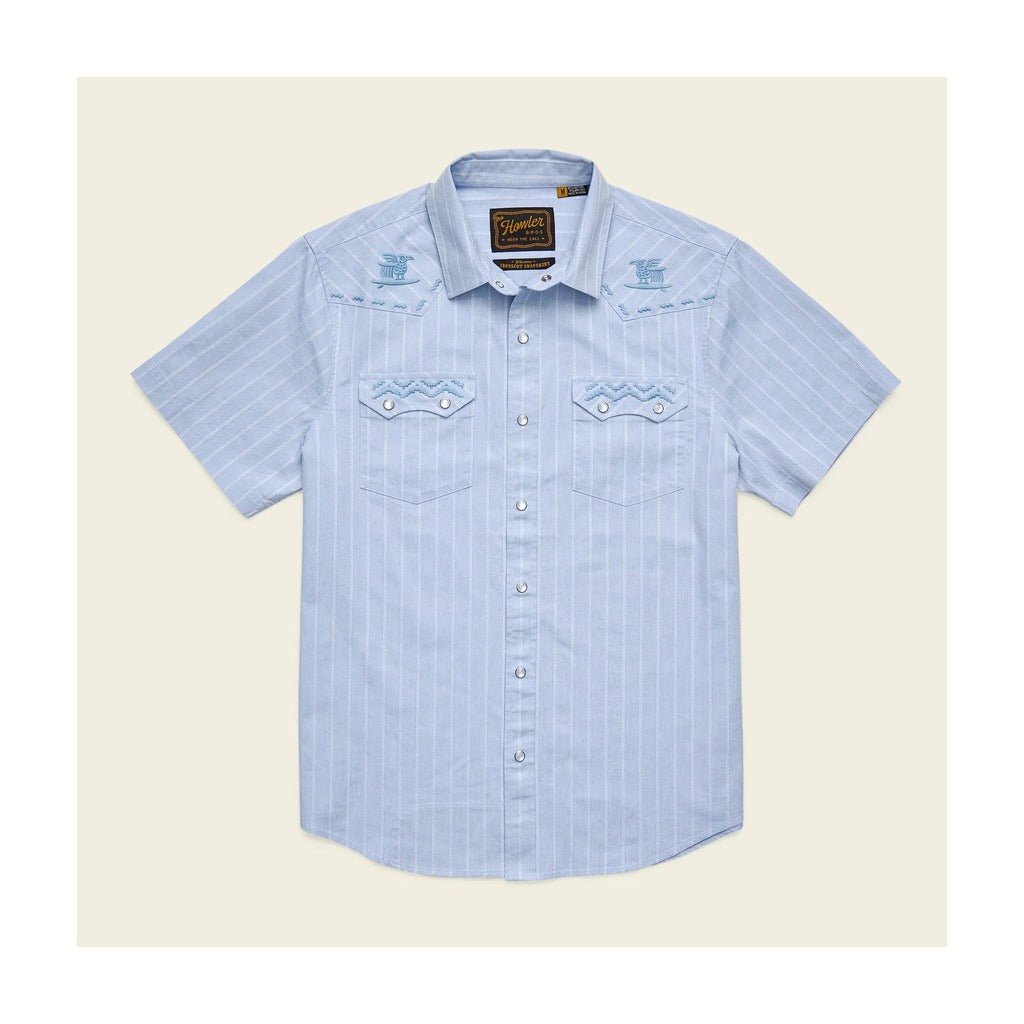 Howler Bros - Crosscut Deluxe Shortsleeve Shirt - Surfbird: Sky Oxford Dobby - Apparel - Fly Fish Food