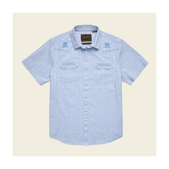 Howler Bros - Crosscut Deluxe Shortsleeve Shirt - Surfbird: Sky Oxford Dobby - Apparel - Fly Fish Food