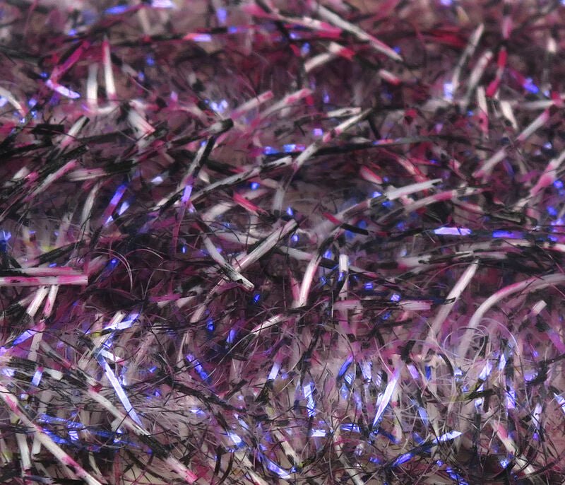 Black Barred UV Life Flex Wrap - Synthetic Fibers &amp; Flash - Fly Fish Food