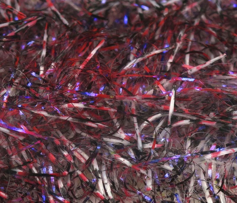 Black Barred UV Life Flex Wrap - Synthetic Fibers &amp; Flash - Fly Fish Food