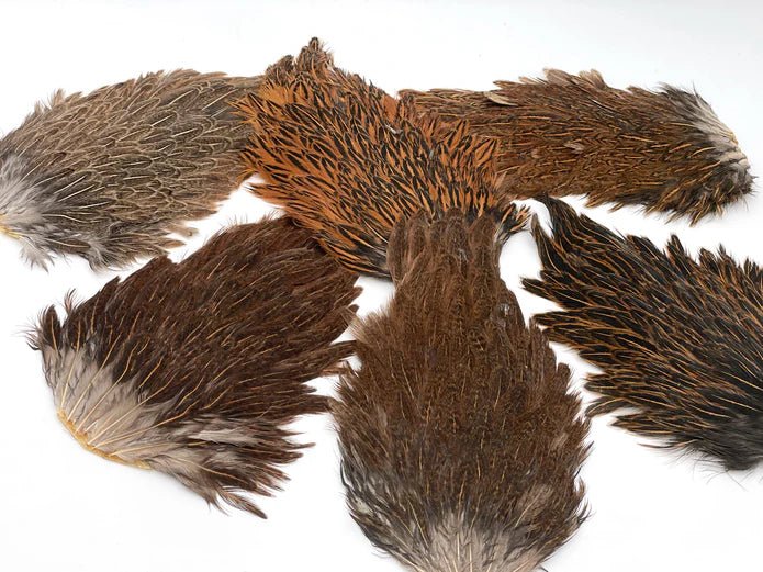 Moonlit India Hen Back Saddles - Feathers &amp; Marabou - Fly Fish Food