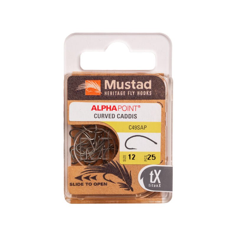 Mustad - Curved Caddis Hook C49SAP - Hooks &amp; Shanks - Fly Fish Food