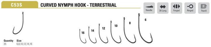Mustad - Nymph/Dry Hook C53SAP - Hooks &amp; Shanks - Fly Fish Food